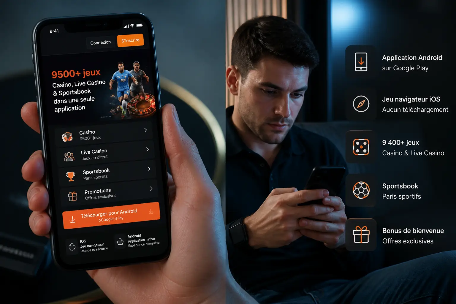 Application Gransino : Casino & Sportsbook Mobile visual guide for Gransino Casino