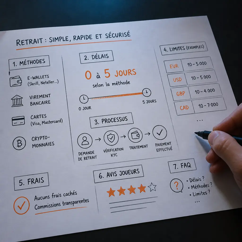 Gransino Retrait : Méthodes, Délais et Limites visual guide for Gransino Casino